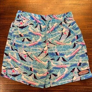 Boys Vineyard Vines Airplane Patterned Swim Trunks